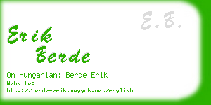 erik berde business card